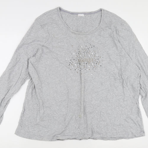 Damart Women's Grey Basic Long Sleeve T-Shirt 2XL