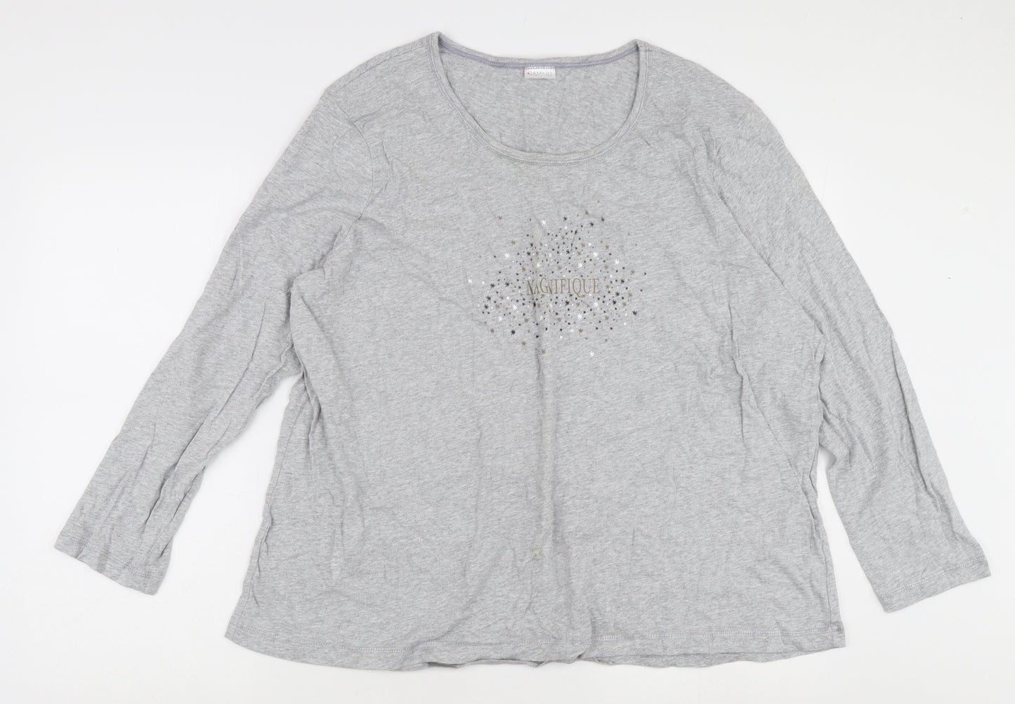 Damart Women's Grey Basic Long Sleeve T-Shirt 2XL