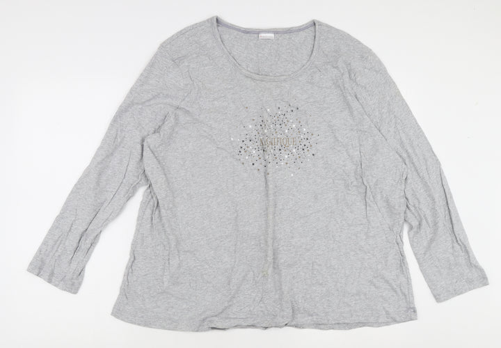 Damart Women's Grey Basic Long Sleeve T-Shirt 2XL