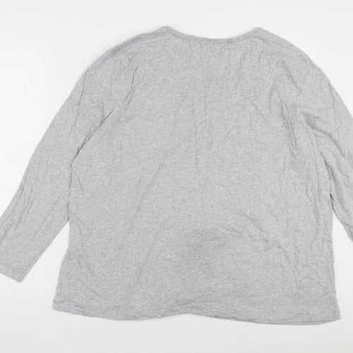 Damart Women's Grey Basic Long Sleeve T-Shirt 2XL