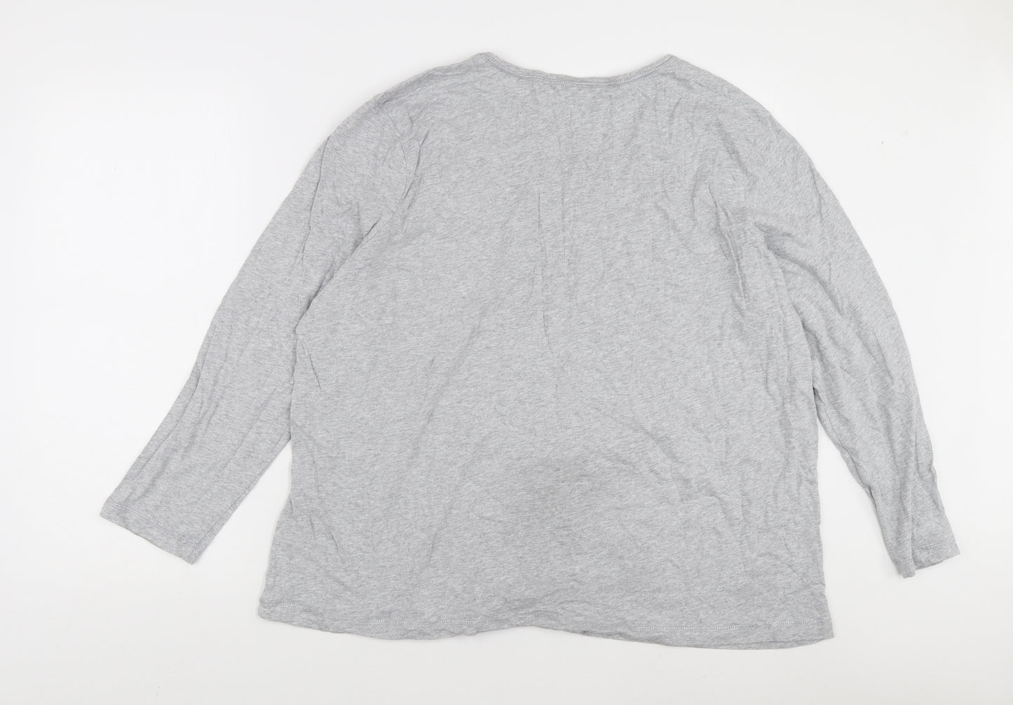 Damart Women's Grey Basic Long Sleeve T-Shirt 2XL