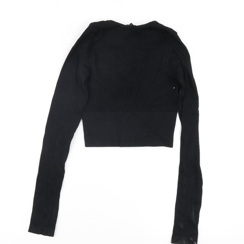 Urban Outfitters Women’s Black Cropped V-Neck Blouse XS