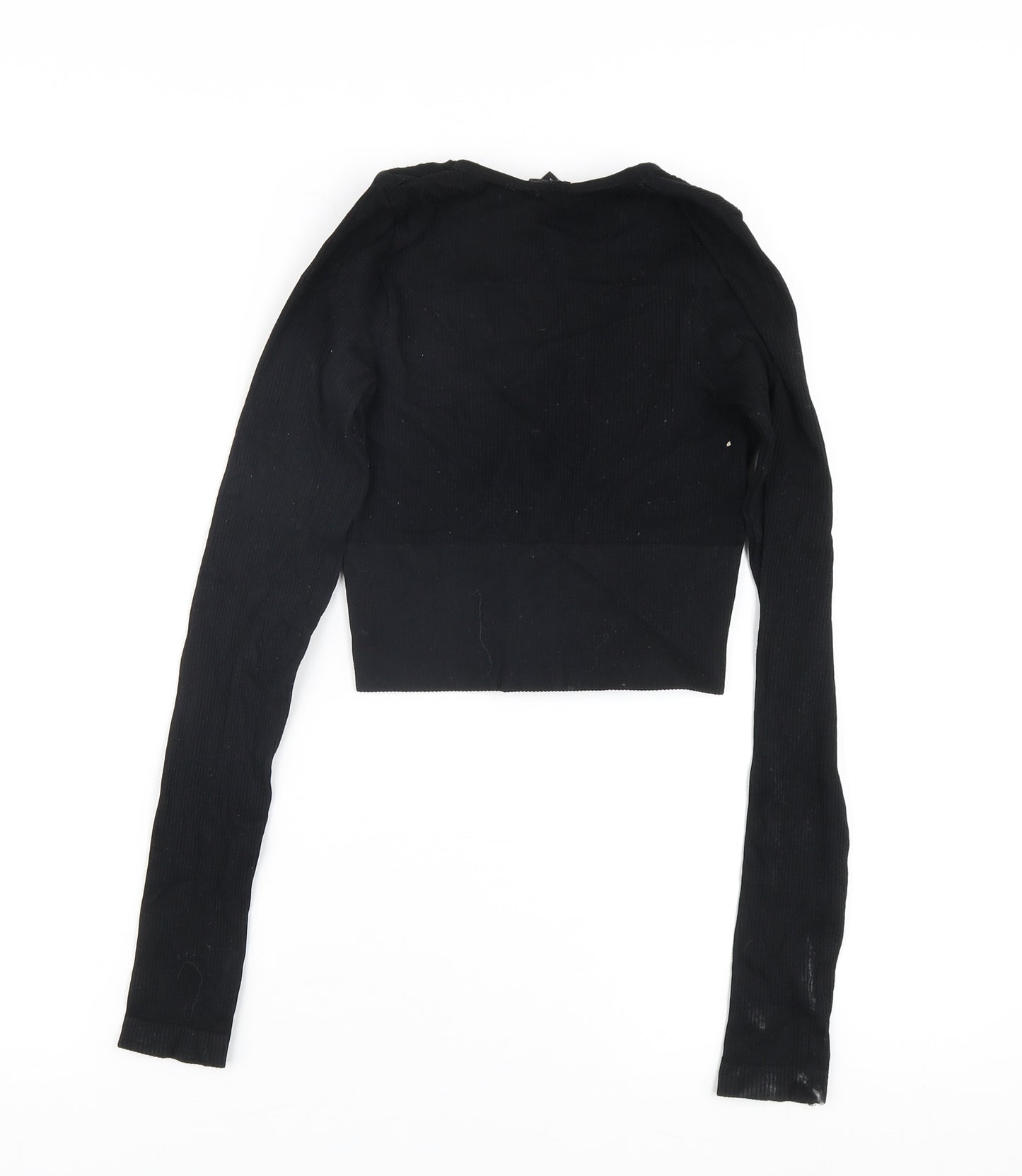 Urban Outfitters Women’s Black Cropped V-Neck Blouse XS