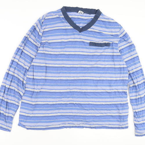 Damart Men's Blue Striped XL Pyjama Top