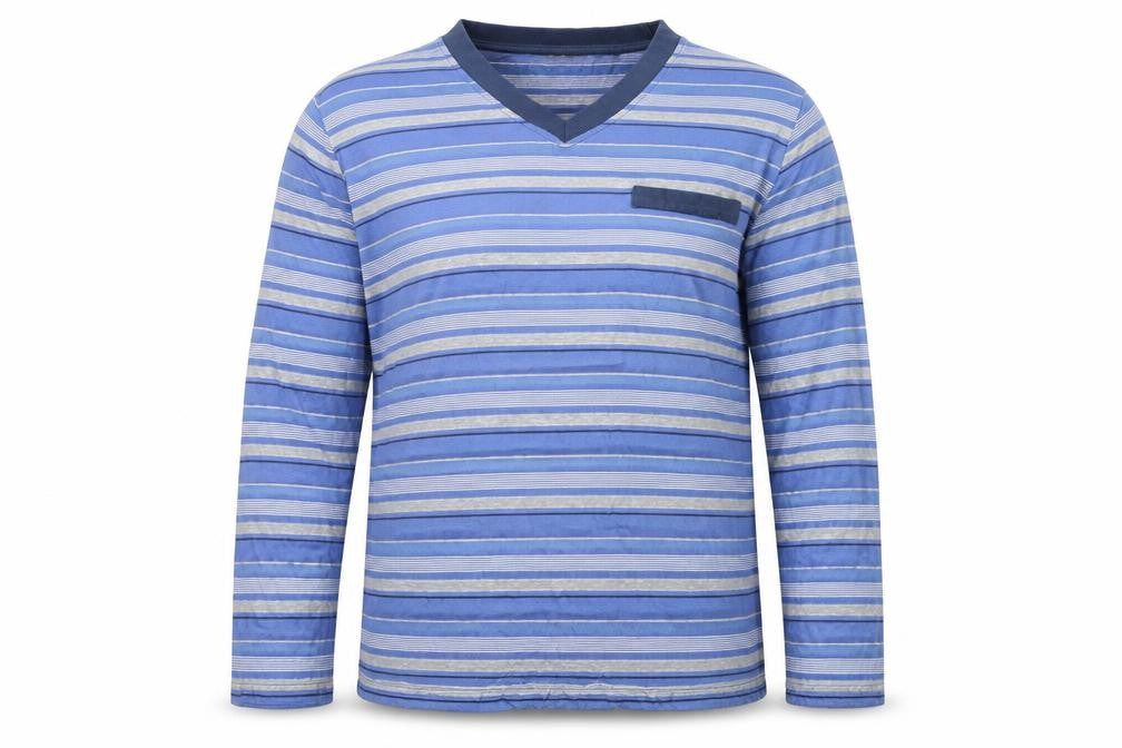 Damart Men's Blue Striped XL Pyjama Top