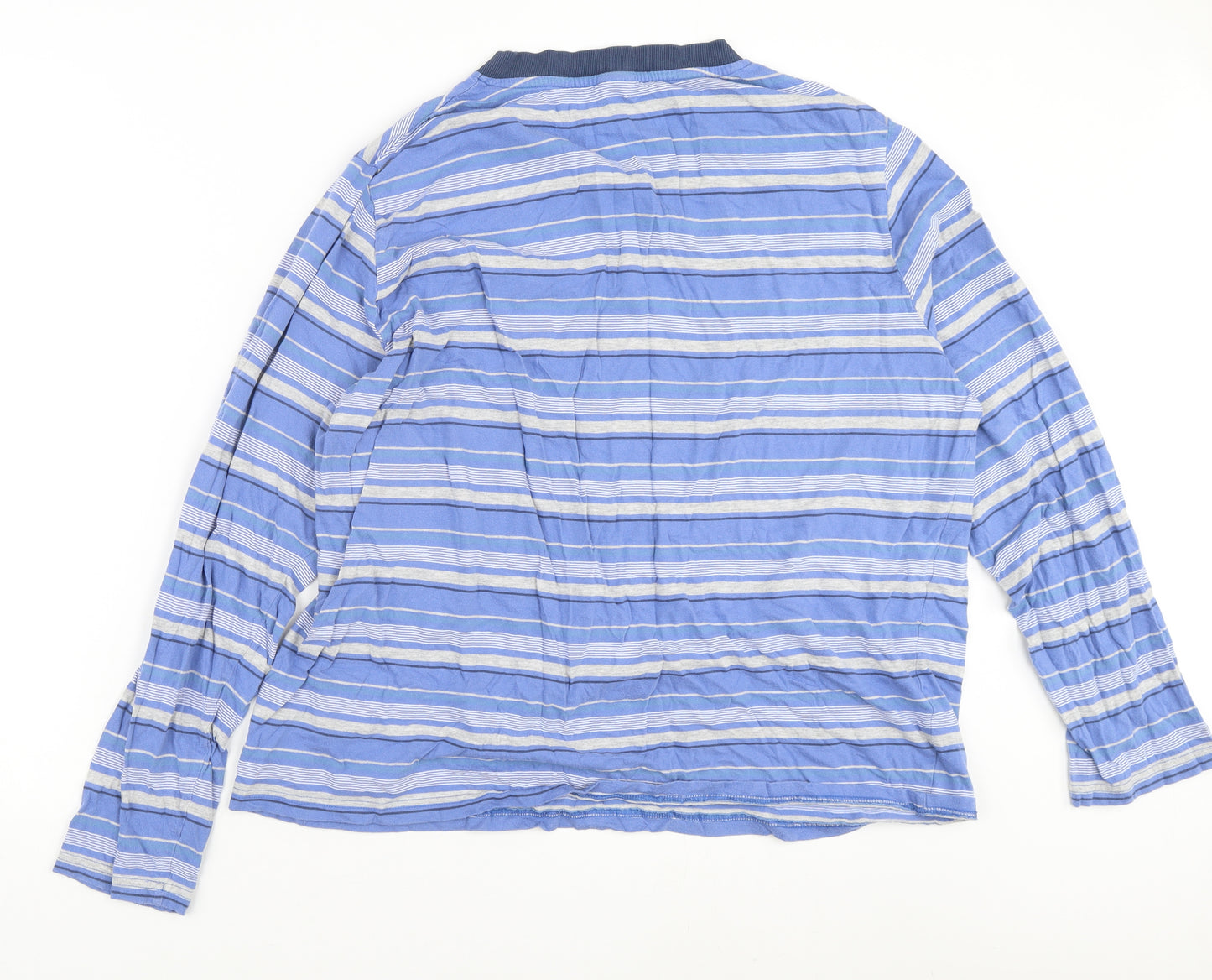 Damart Men's Blue Striped XL Pyjama Top