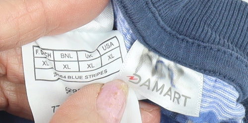 Damart Men's Blue Striped XL Pyjama Top