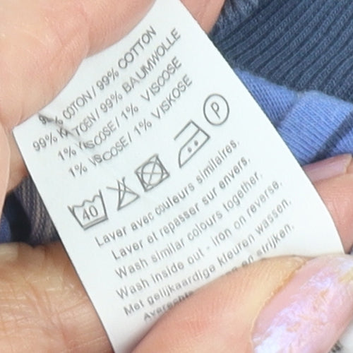 Damart Men's Blue Striped XL Pyjama Top