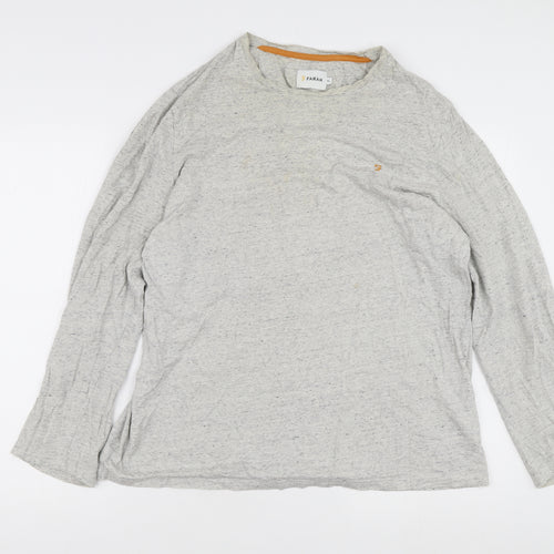 Farah Men's Grey XL Long Sleeve Cotton T-Shirt