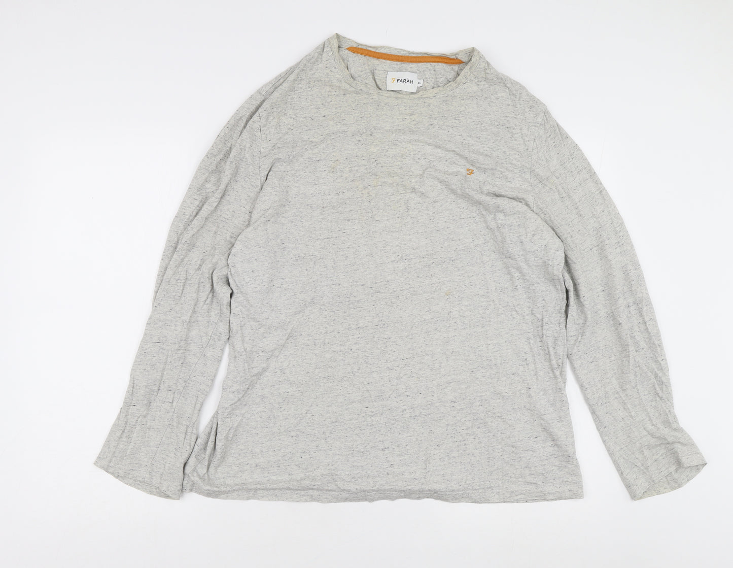 Farah Men's Grey XL Long Sleeve Cotton T-Shirt