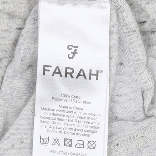 Farah Men's Grey XL Long Sleeve Cotton T-Shirt