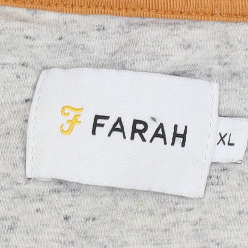 Farah Men's Grey XL Long Sleeve Cotton T-Shirt
