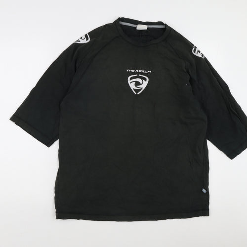 The Realm Men's Black L Cotton T-Shirt