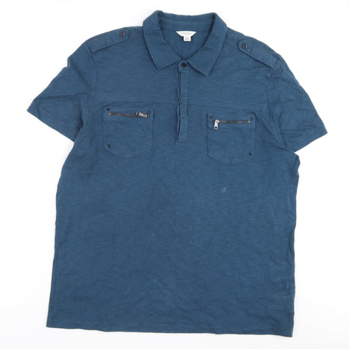 Calvin Klein Men's Blue XL Slim Fit Polo Shirt