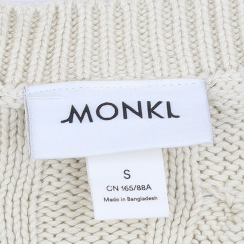 Monki Women's Beige Cable-Knit Cardigan S