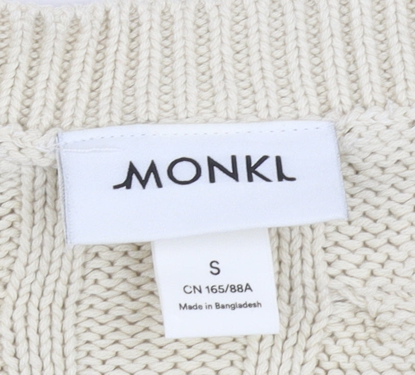 Monki Women's Beige Cable-Knit Cardigan S