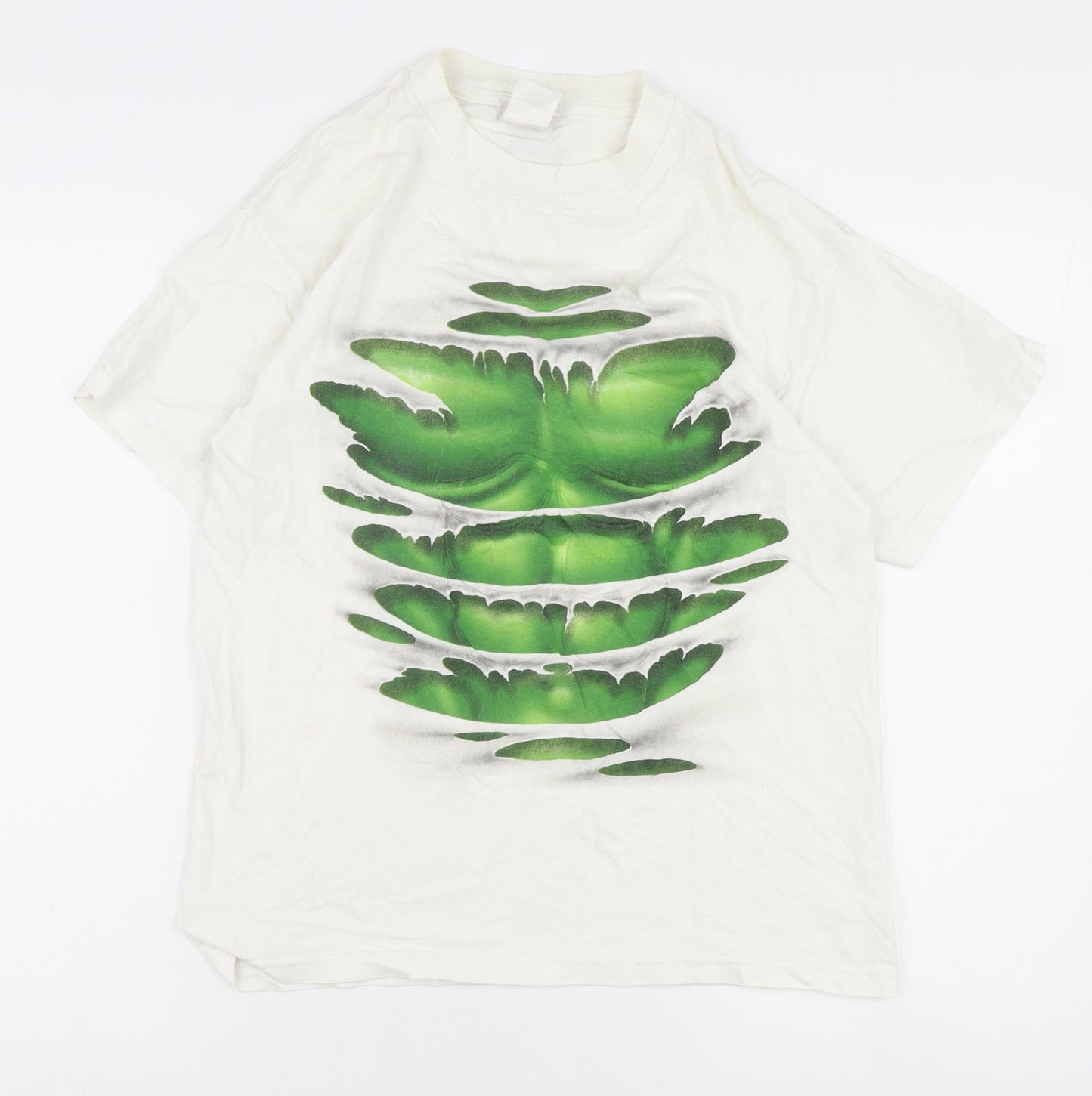 Universal Men's White Marvel Hulk Graphic T-Shirt Medium