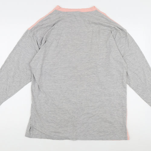 Rebel Long Sleeve Pink Grey Women's T-Shirt