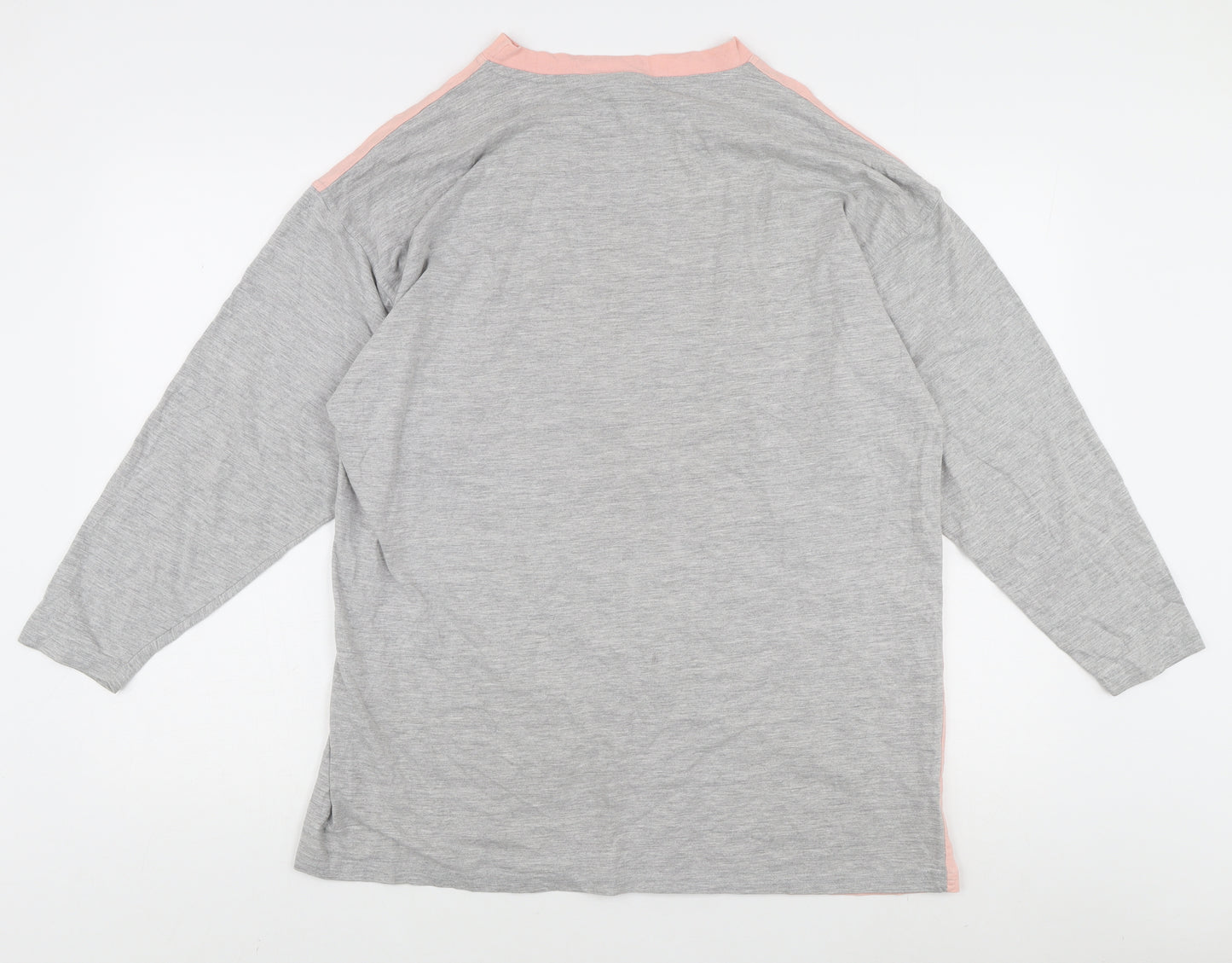 Rebel Long Sleeve Pink Grey Women's T-Shirt