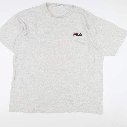 FILA Men's Grey XL Cotton Logo T-Shirt