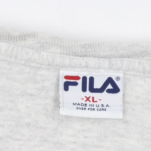 FILA Men's Grey XL Cotton Logo T-Shirt
