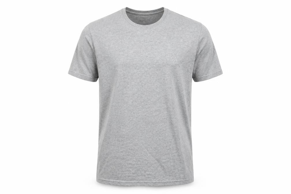 Front view of Hugo Boss Men's Grey Medium Crew Neck T-Shirt