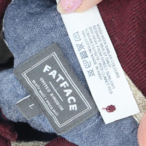 FatFace Men's Multicoloured Striped Polo, Size L