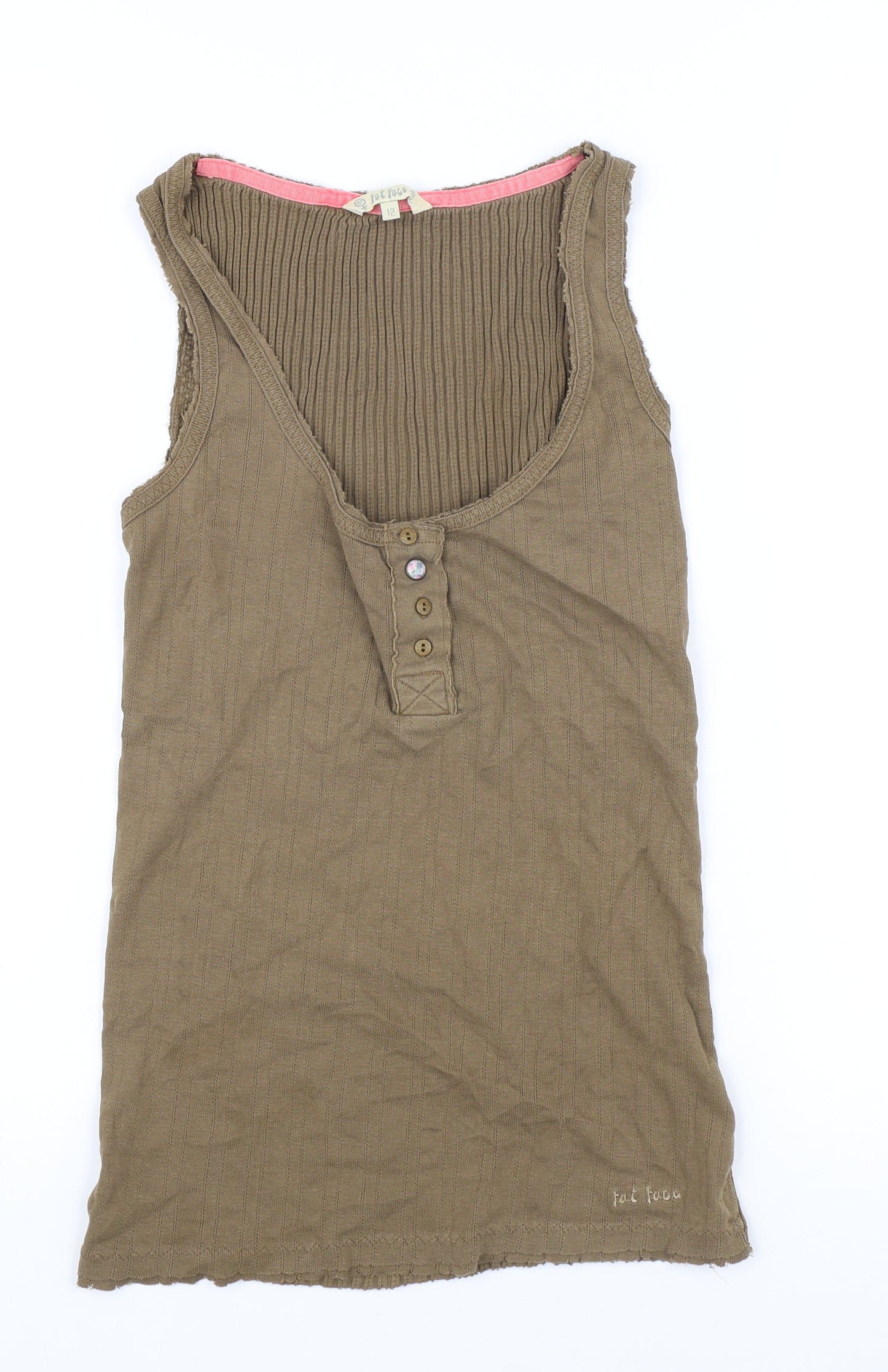 Fat Face Women's Brown Scoop Neck Tank Top Size 12