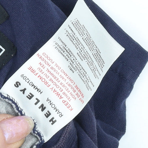 Henleys Men's Blue Grey Colourblock T-Shirt Size M