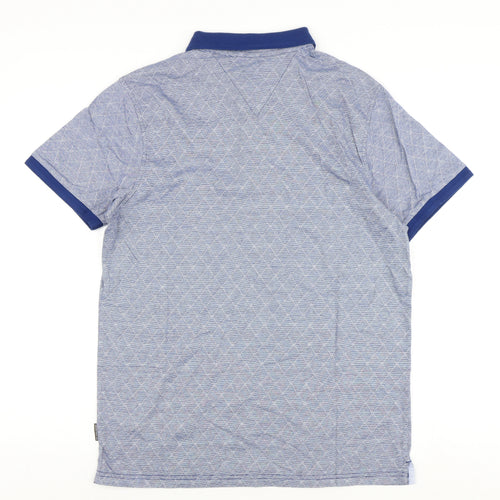 RJR John Rocha Men's Blue Argyle Polo, Size M, Cotton