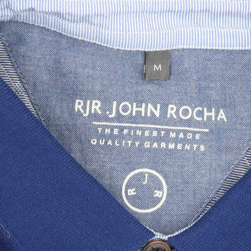 RJR John Rocha Men's Blue Argyle Polo, Size M, Cotton