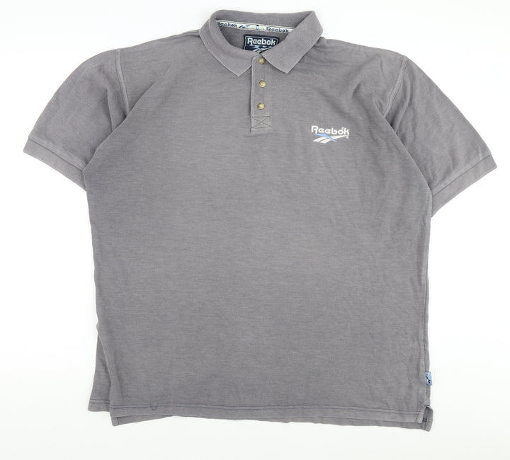 Reebok Men's Grey L Polo Shirt - Casual Solid Logo