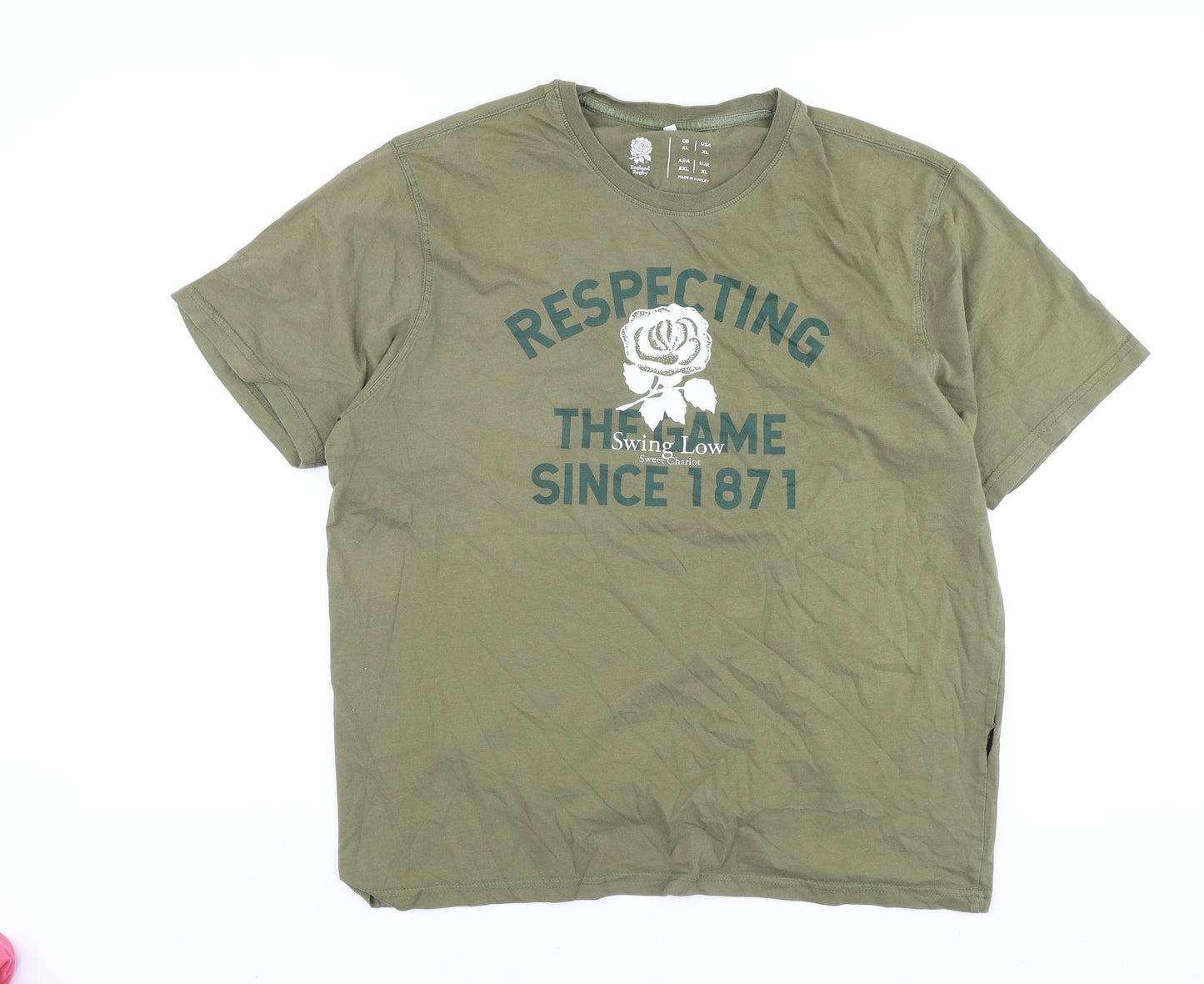 England Rugby Green XL Men's Cotton T-Shirt - Sports Style