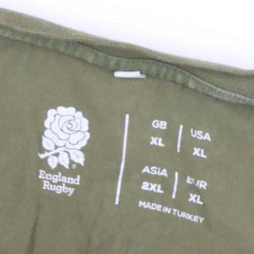 England Rugby Green XL Men's Cotton T-Shirt - Sports Style
