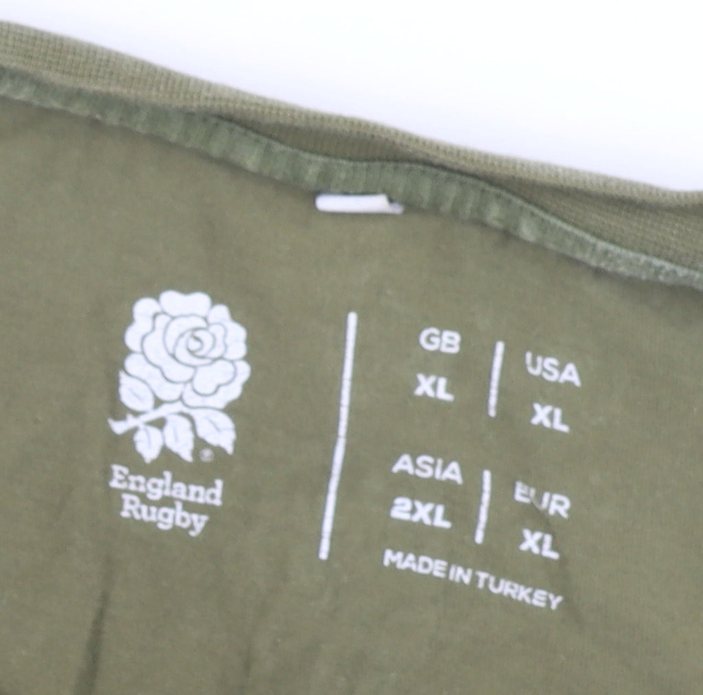 England Rugby Green XL Men's Cotton T-Shirt - Sports Style