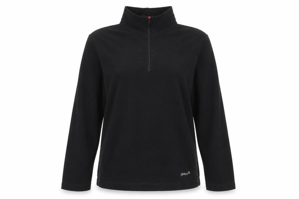 Front view of Gelert Women's Black Lightweight Fleece Sweatshirt, size 16