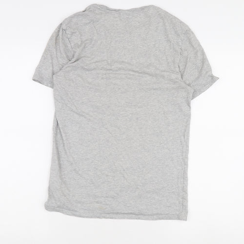 Lacoste Men's Grey Cotton Crew Neck T-Shirt M