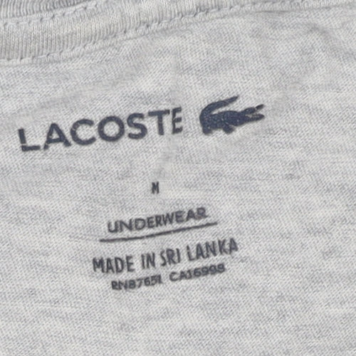 Lacoste Men's Grey Cotton Crew Neck T-Shirt M