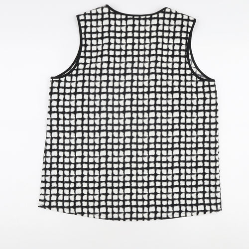 Next Women's Black Check Tank, Size 14, V-Neck Casual
