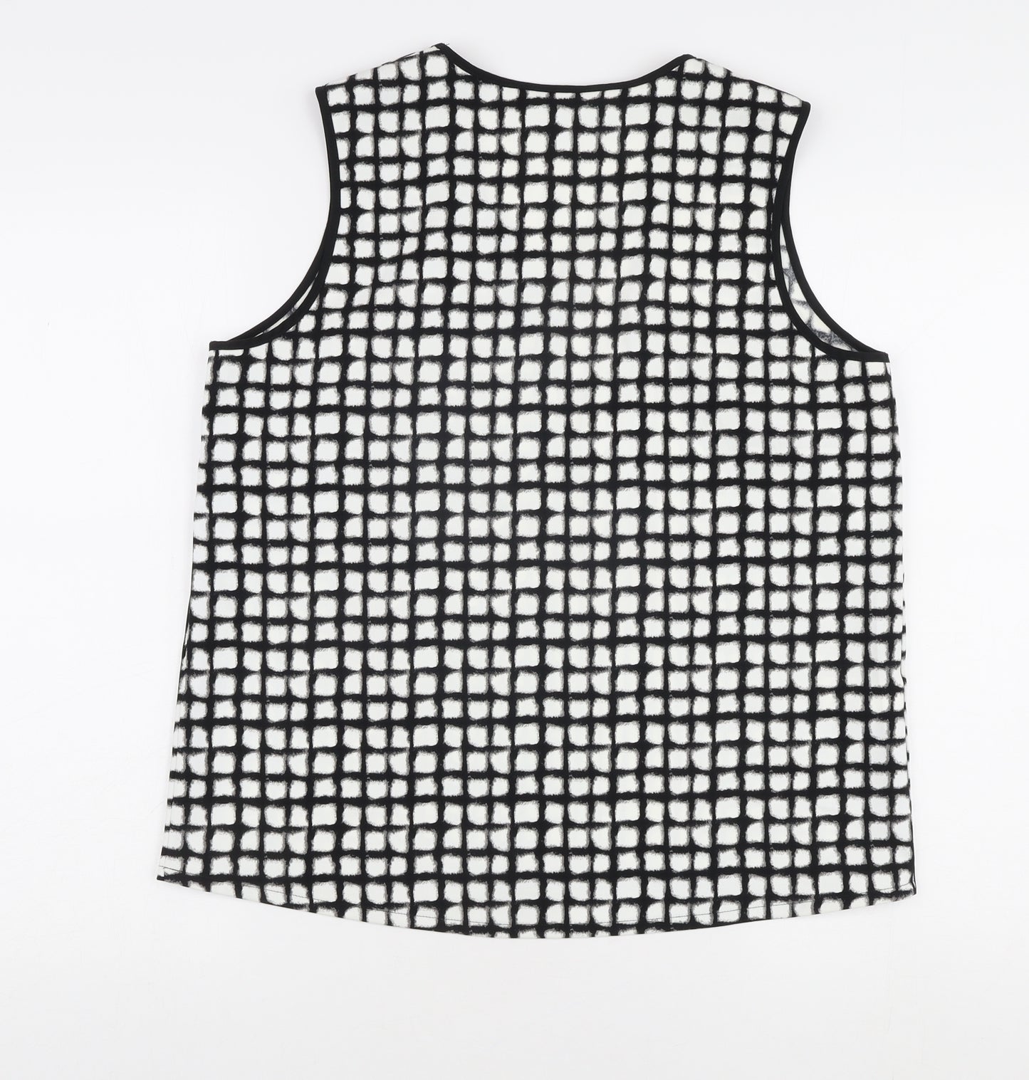 Next Women's Black Check Tank, Size 14, V-Neck Casual
