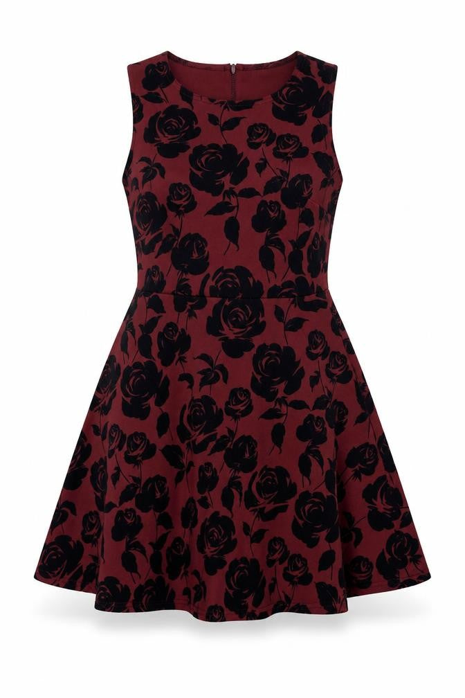 New Look Women's Red Floral A-Line Dress, Size 10