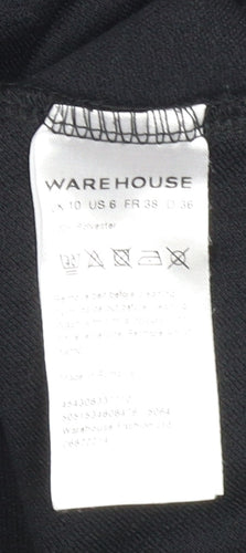 Warehouse Women's Black Skater Dress, Size 10