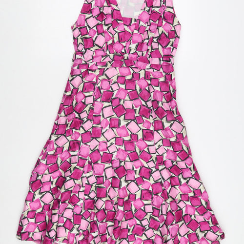 Minuet Women’s Pink Geometric A-Line Dress, Size 8