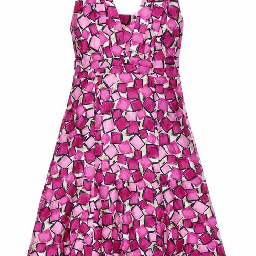 Minuet Women’s Pink Geometric A-Line Dress, Size 8