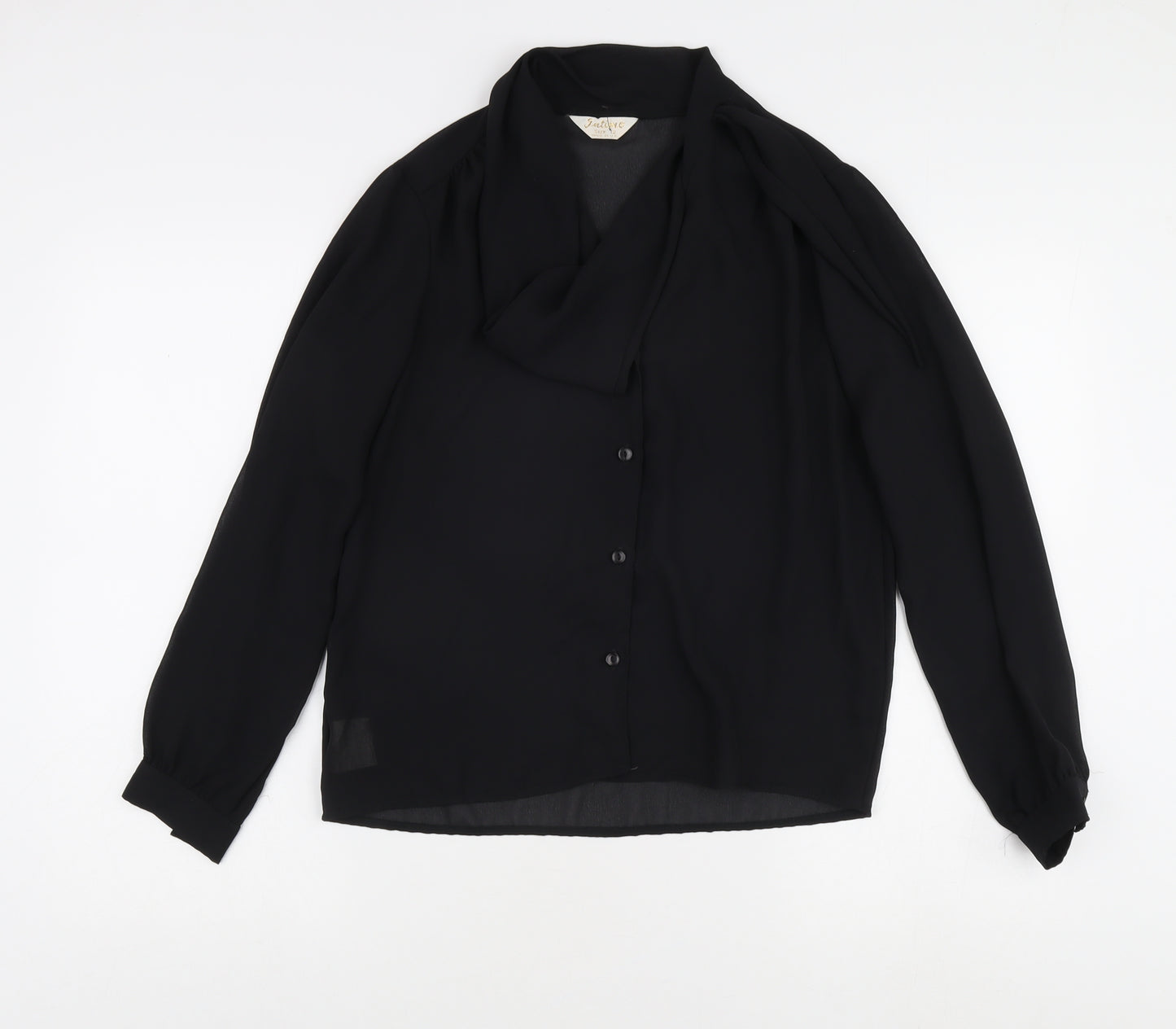 Jatima Women's Black Blouse Size 12 Long Sleeve Vintage