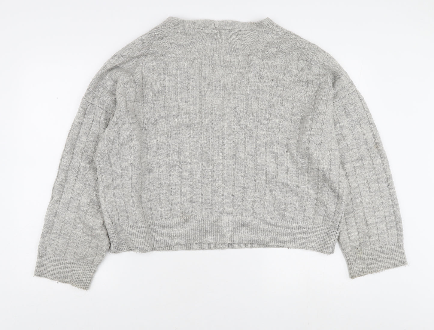 Urban Outfitters Women's Grey V-Neck Cardigan, Size L, Lightweight