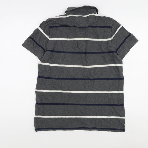 Tommy Hilfiger Men's Grey Striped Slim Fit Polo S