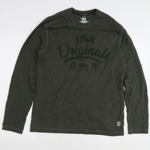 Jockey Men's Green Long Sleeve T-Shirt L