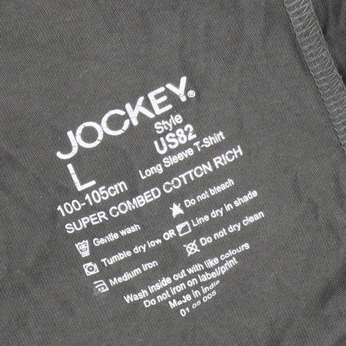 Jockey Men's Green Long Sleeve T-Shirt L