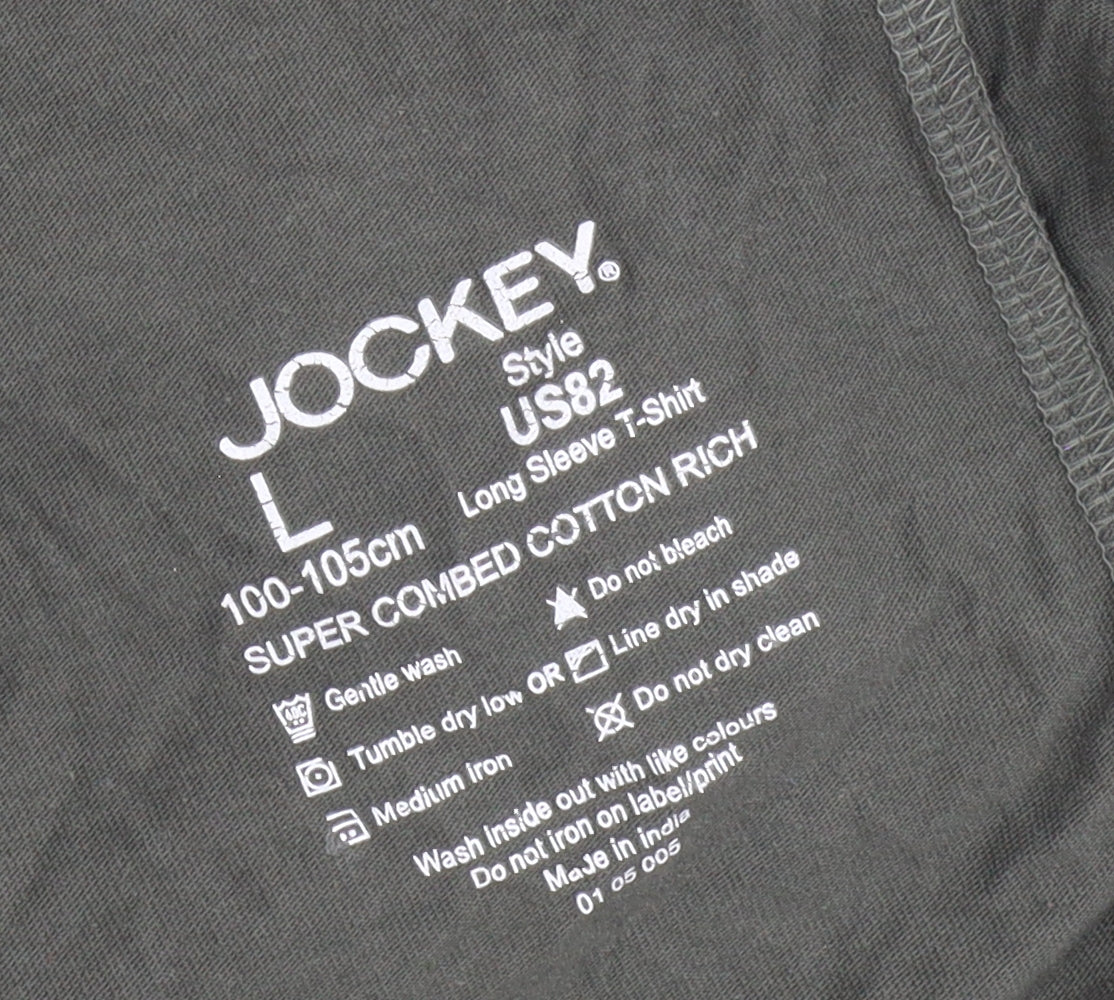 Jockey Men's Green Long Sleeve T-Shirt L